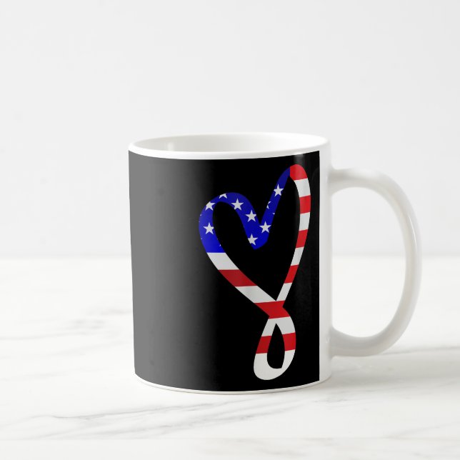 US-Flagge American Patriotic Heart Armed Forces Me Kaffeetasse (Rechts)