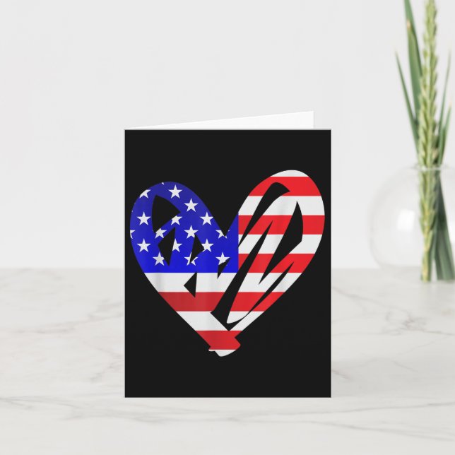 US-Flagge American Patriotic Heart Armed Forces Me Karte (Vorderseite)