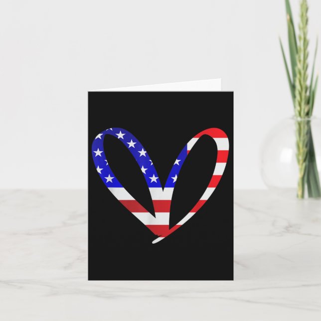 US-Flagge American Patriotic Heart Armed Forces Me Karte (Vorderseite)