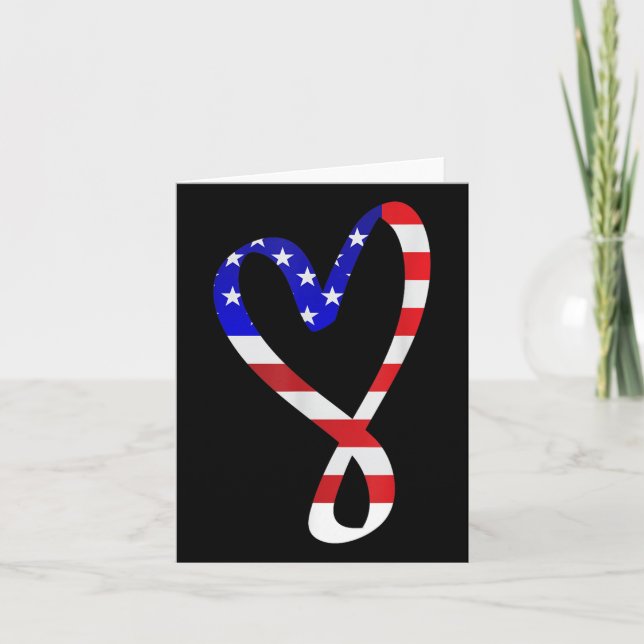 US-Flagge American Patriotic Heart Armed Forces Me Karte (Vorderseite)