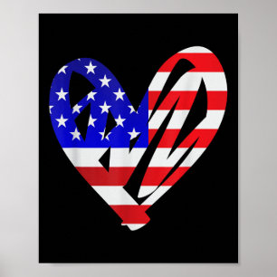US-Flagge American Patriotic Heart Armed Forces Me Poster