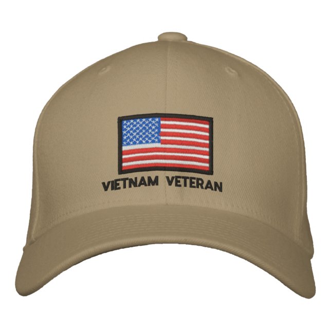 US-Flagge - Amerika - Vietnam Veteran Bestickte Kappe (Vorderseite)