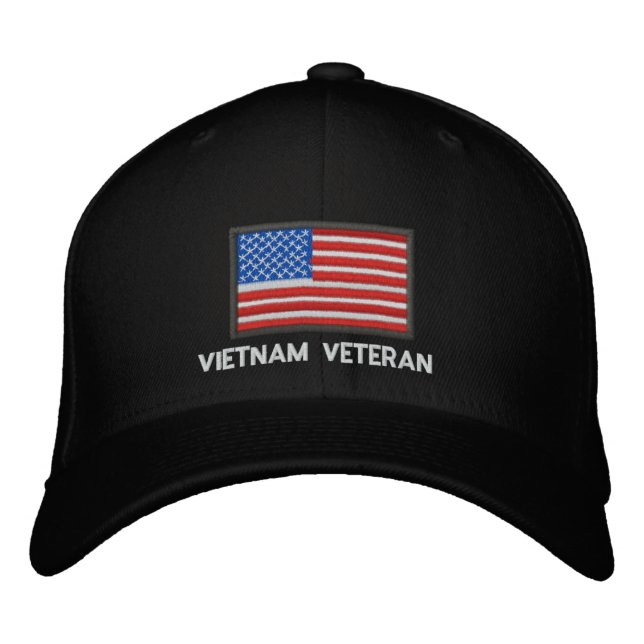US-Flagge - Amerika - Vietnam Veteran Bestickte Kappe (Vorderseite)