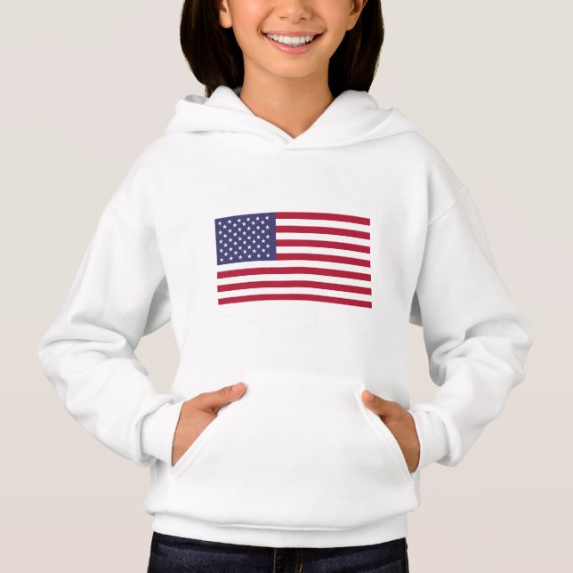 US-Flagge Amerikanische Flagge Red White Strips St Hoodie (Vorderseite)