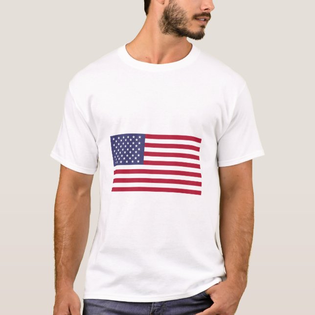 US-Flagge Amerikanische Flagge Red White T - Shirt (Vorderseite)