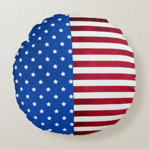 US Flagge-Amerikanische Flagge von Shirley Taylor Rundes Kissen