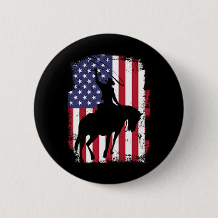 US-Flagge amerikanischer Stolz Texas Reitkuh Button