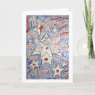 US Flagge Angel Card Karte