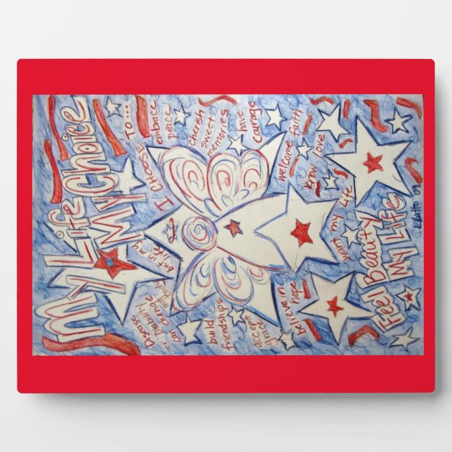 US Flagge Angel Malerei Kunst Plaque Fotoplatte (Vorderseite)