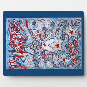 US Flagge Angel Malerei Kunst Plaque Fotoplatte
