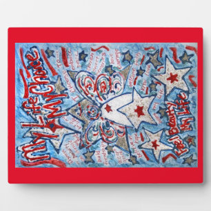 US Flagge Angel Malerei Kunst Plaque Fotoplatte
