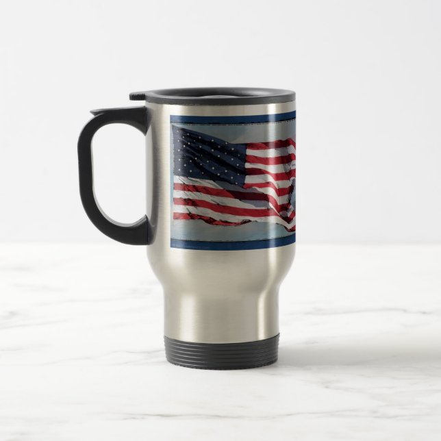 US-Flagge Art. 1 Reiseumarmung Reisebecher (Links)