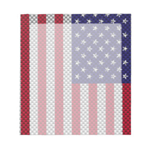 US-Flagge auf Kohlefaser-ähnlichem Druck Notizblock