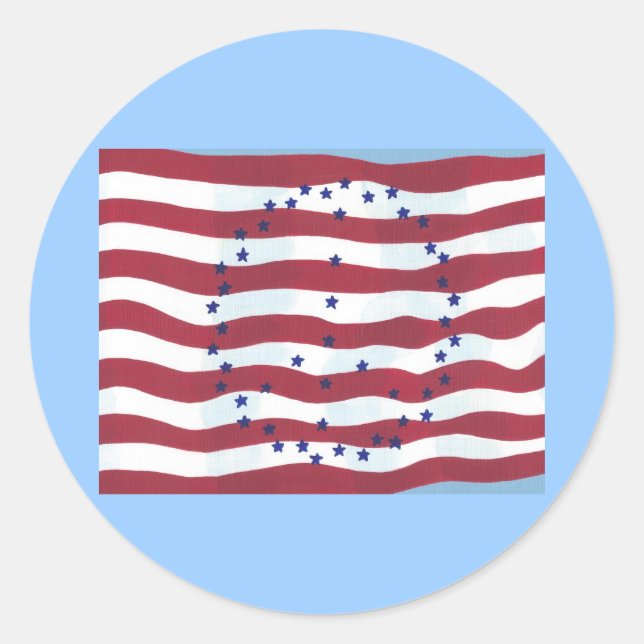 US Flagge - Aufkleber für das Zeichen des Friedens (Vorderseite)