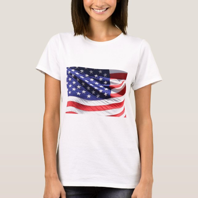 US-Flagge BAckground T-Shirt (Vorderseite)