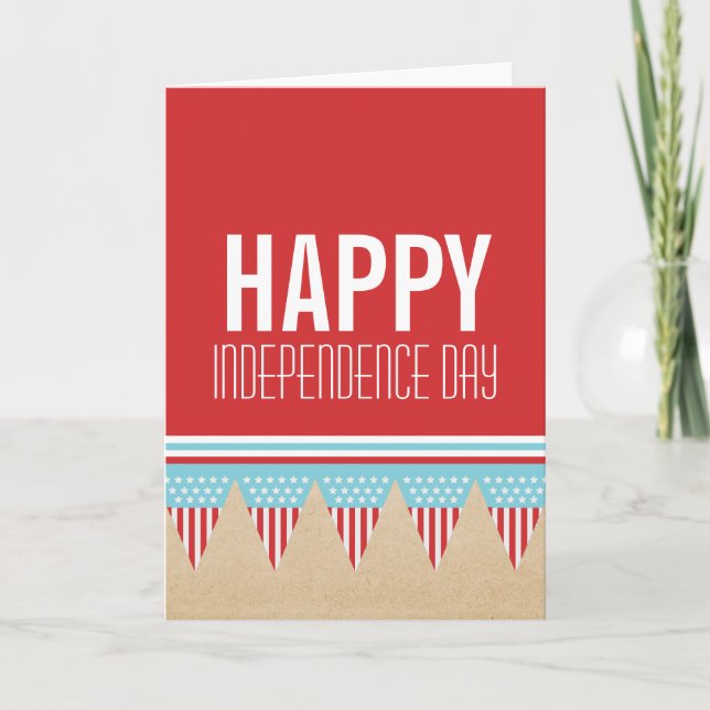 US Flagge Banner 4. Juli Card Karte (Vorderseite)