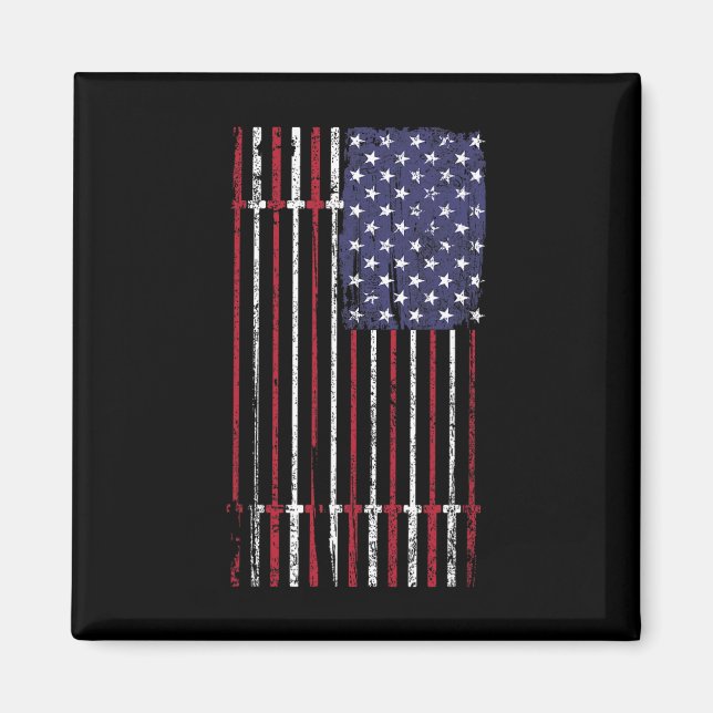 US-Flagge Barbell für Frauen Männer Magnet (Vorne)