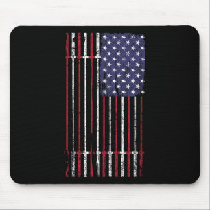 US-Flagge Barbell für Frauen Männer Mousepad