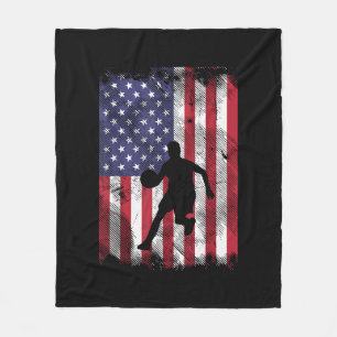 US-Flagge Basketball Vintage Patriotischer Ballspi Fleecedecke