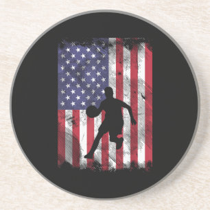 US-Flagge Basketball Vintage Patriotischer Ballspi Getränkeuntersetzer