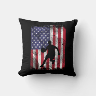 US-Flagge Basketball Vintage Patriotischer Ballspi Kissen