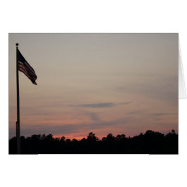 US Flagge bei Sonnenuntergang