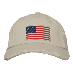 US-Flagge bestickt mit zerrüttetem Hut