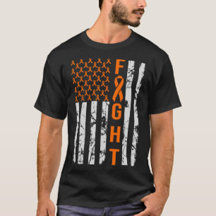 US-Flagge beunruhigt N Multipler Sklerose Bewussts T-Shirt