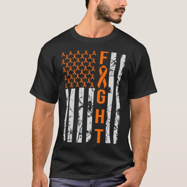 US-Flagge beunruhigt N Multipler Sklerose Bewussts T-Shirt (Vorderseite)