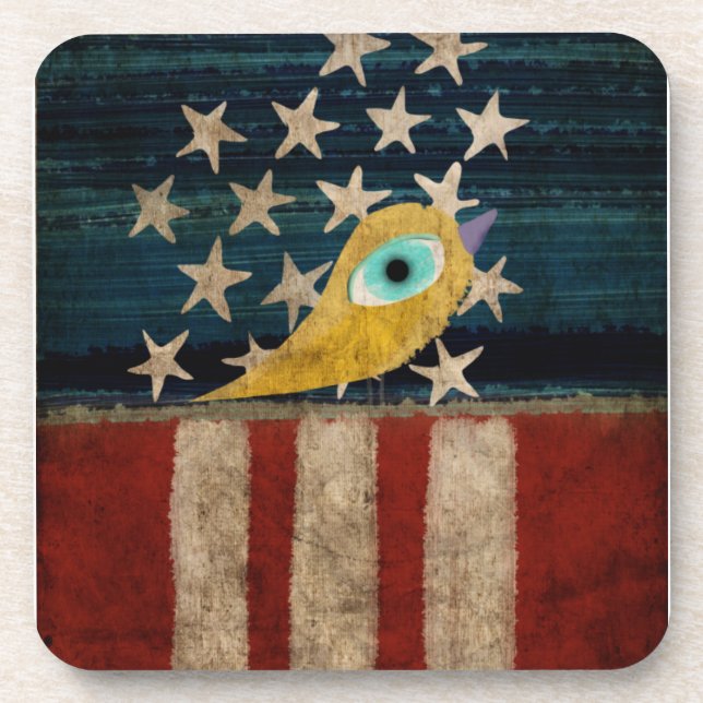 US Flagge Bird Cork Untersetzer (Vorderseite)