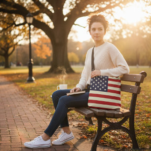 US Flagge Bold Tragetaschen Mit Langen Trägern