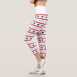 US Flagge Capri Leggin, rot, weiß und blau Leggings