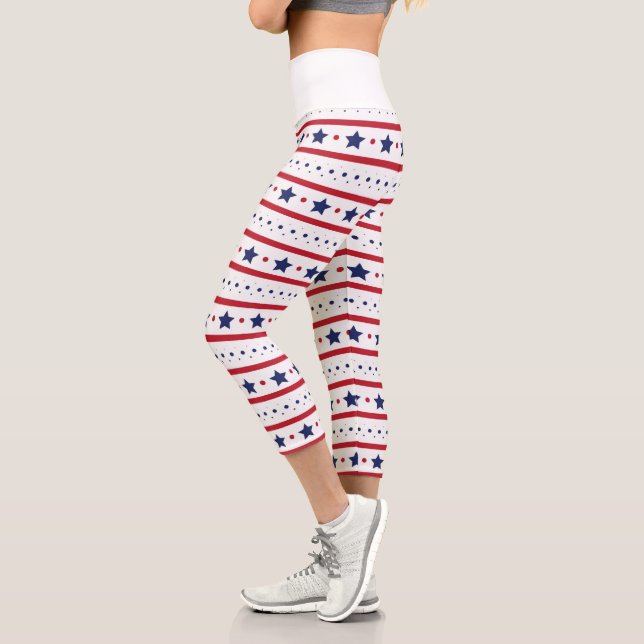 US Flagge Capri Leggin, rot, weiß und blau Leggings (Links)