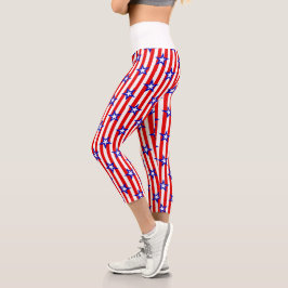 US Flagge Capri Leggin, rot, weiß und blau Leggings