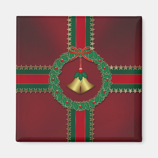 US Flagge Christmas Magnet (Vorne)