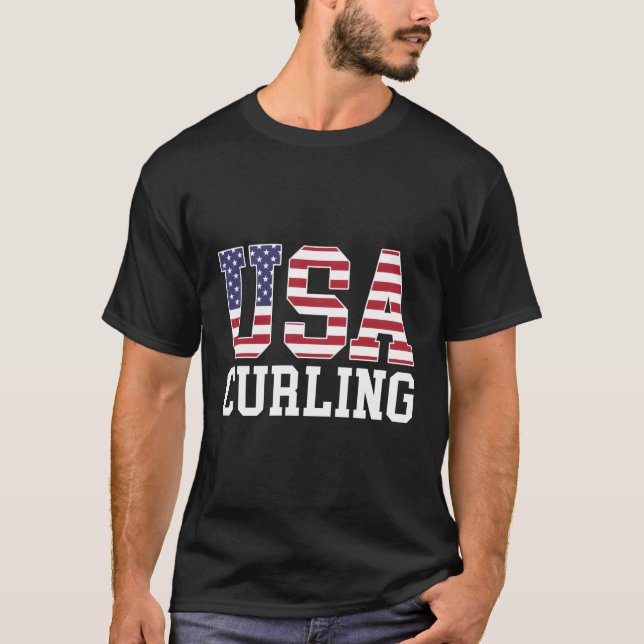 US-Flagge Curler American Curling T-Shirt (Vorderseite)