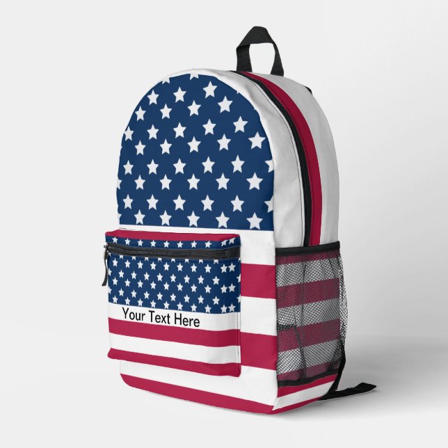 US Flagge der amerikanischen Flagge Bedruckter Rucksack (Rückseitige Ecke Rechts)