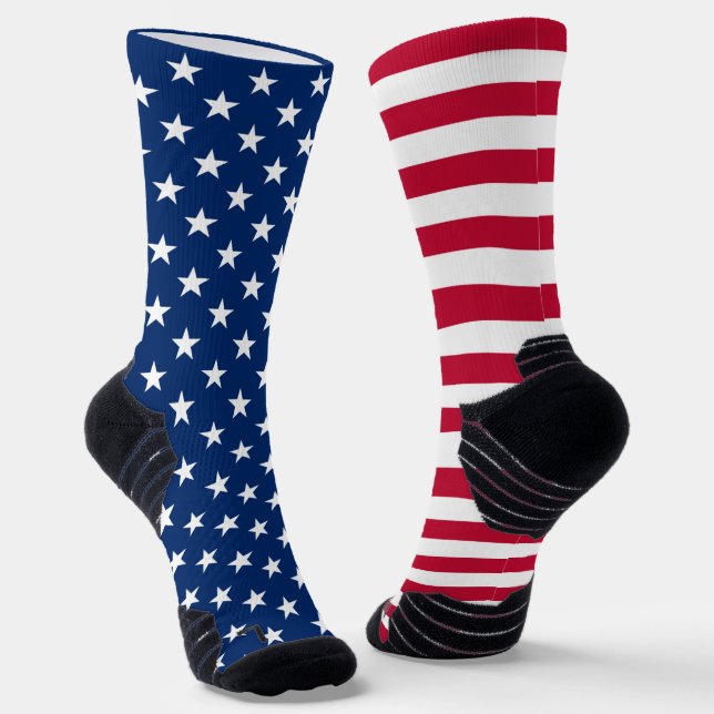 US Flagge der amerikanischen Flagge Patriotic USA  Socken (Gewinkelt)