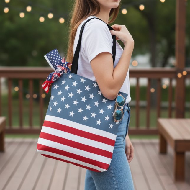 US Flagge der amerikanischen Flagge - Patriotik (American Flag Stars and Stripes Patriotic Tote Bag)