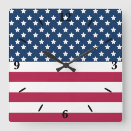 US Flagge der amerikanischen Flagge Quadratische Wanduhr