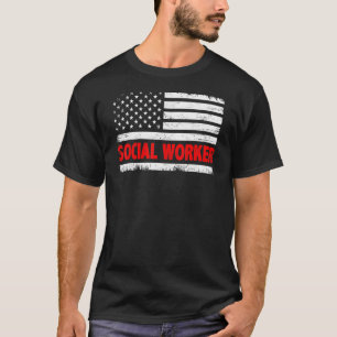 US-Flagge der Sozialarbeiter am 4. Juli Amerikanis T-Shirt