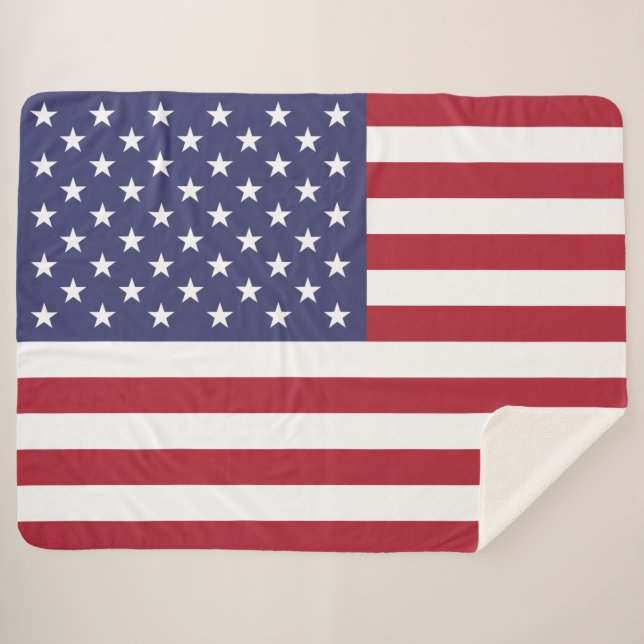 US FLAGGE der USA (Flagge der Vereinigten Staaten) Sherpadecke (Vorderseite (Horizontal))