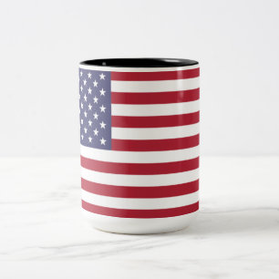 US FLAGGE der USA (Flagge der Vereinigten Staaten) Zweifarbige Tasse