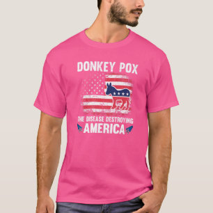 US-Flagge Donkey pox die Krankheit zerstören Ameri T-Shirt
