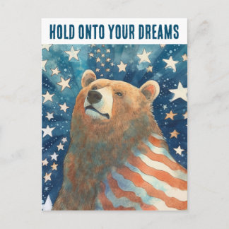 US Flagge Dreamer Bär Postkarte