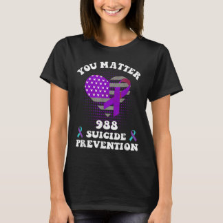 Us Flagge Du 988 Suizidpräventions-Bewusstseins-Sc T-Shirt