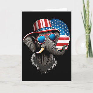 Us-Flagge Elefant 4. Juli Wähle Elefanten Karte