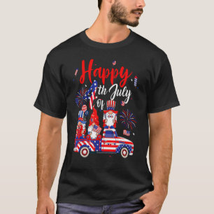 US-Flagge Feuerwerk drei Gnomes 4. Juli unabhängig T-Shirt