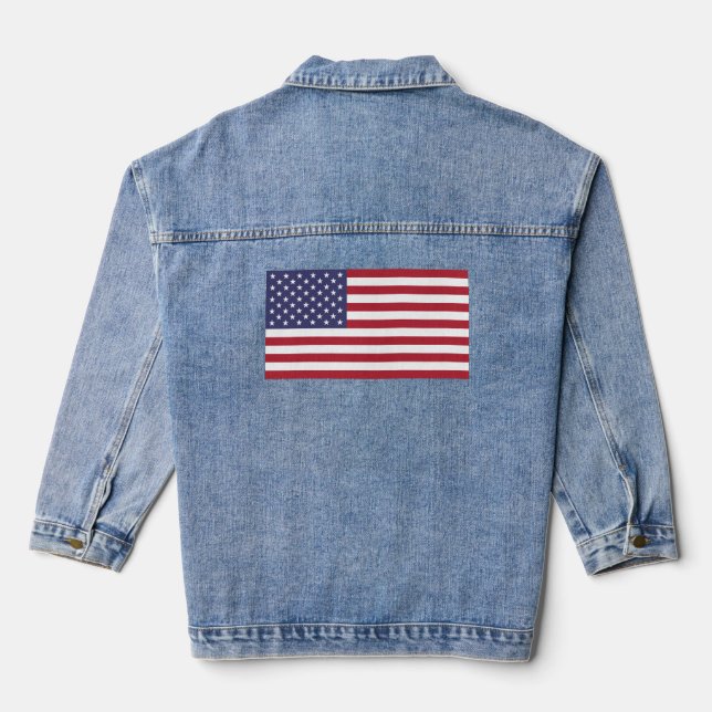 US-Flagge, Flagge der USA, amerikanische Flagge Jeansjacke (Rückseite)
