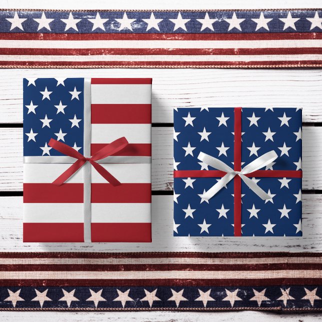US Flagge-Flagge der USA Geschenkpapier Set (Von Creator hochgeladen)